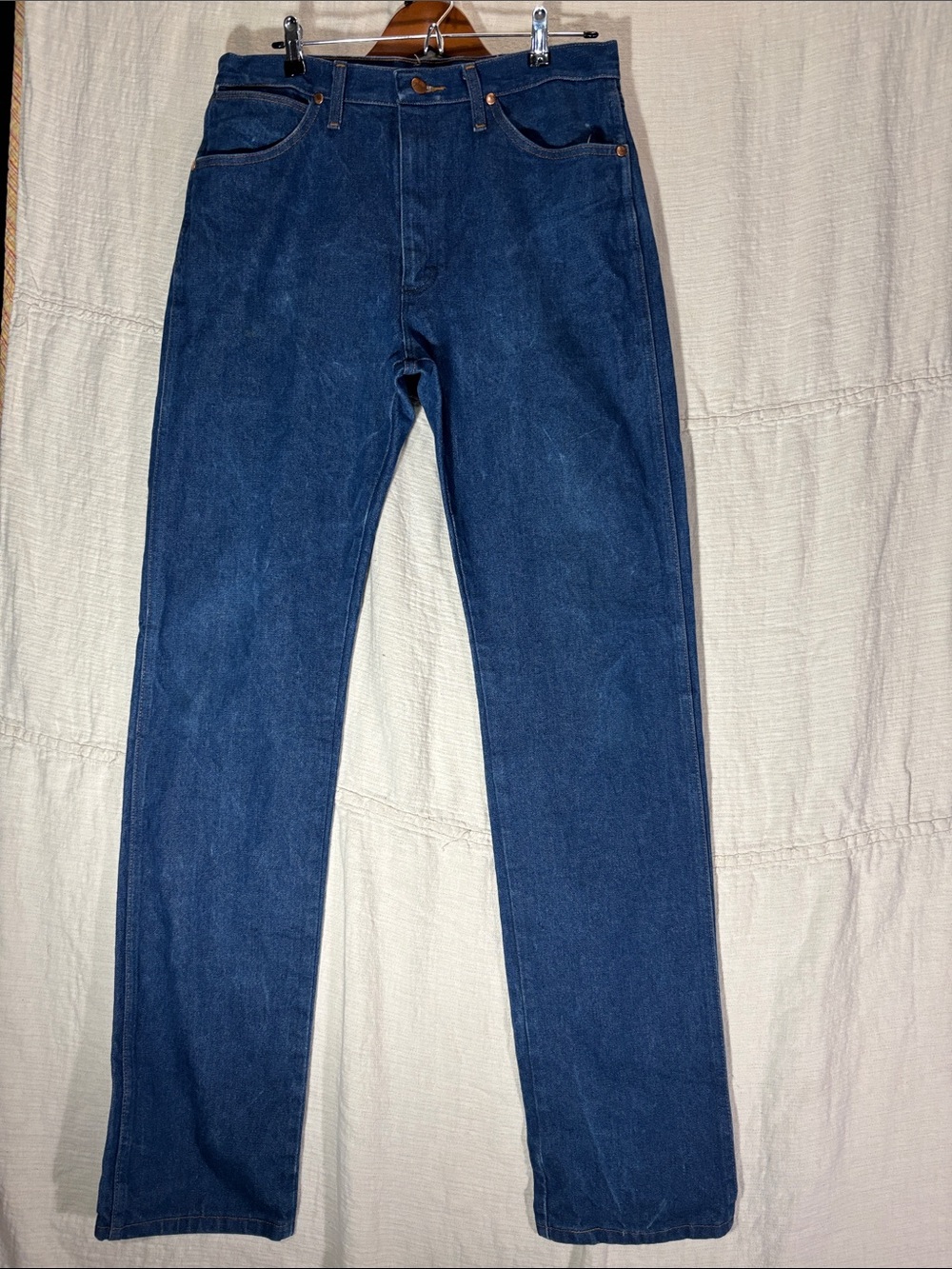 Wrangler 13MWZ Cowboy Cut Original Fit Jeans 33x38 EUC Prewashed Indigo